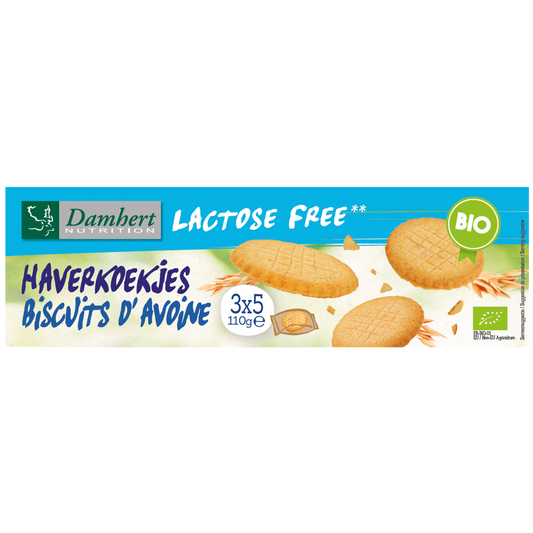 Damhert Haverkoekjes bio lactosevrij 110.00 Gram