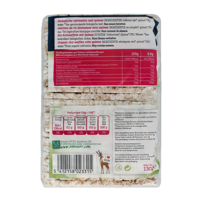 Damhert Rijstwafels met quinoa bio 130 Gram