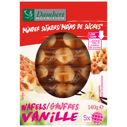Damhert Wafel vanille minder suiker 140.00 Gram