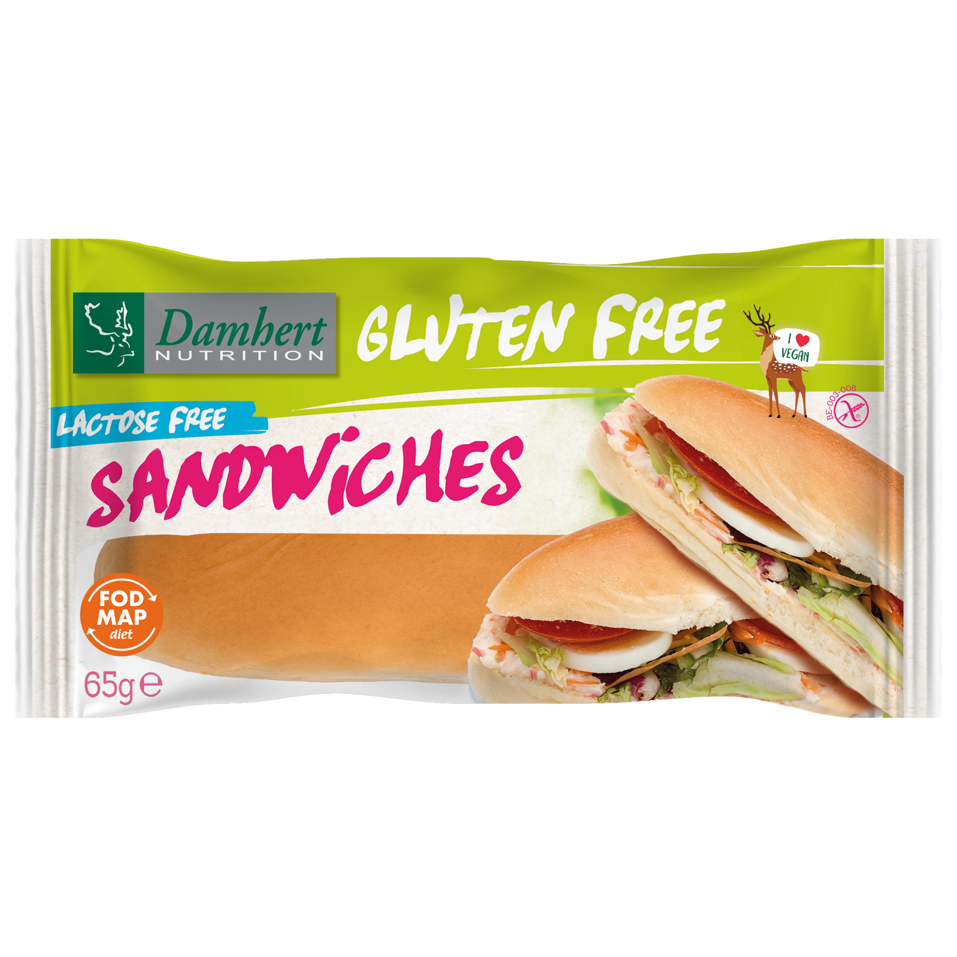 Damhert Sandwiches glutenvrij 65.00 Gram