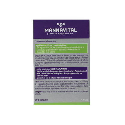 Mannavital Green tea platinum 60.00 Vegetarische capsules