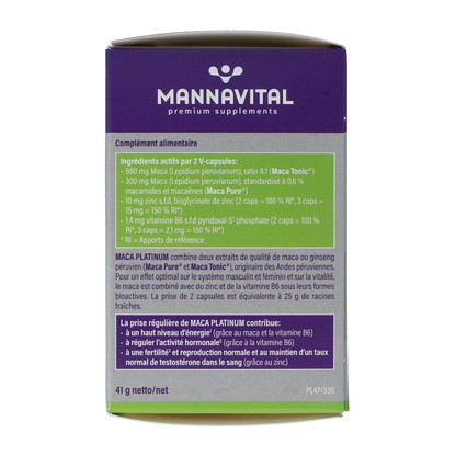 Mannavital Maca platinum 60.00 Vegetarische capsules