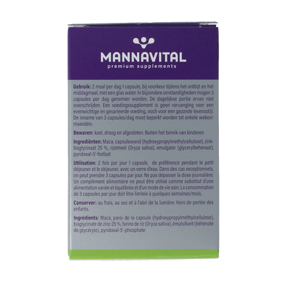 Mannavital Maca platinum 60.00 Vegetarische capsules