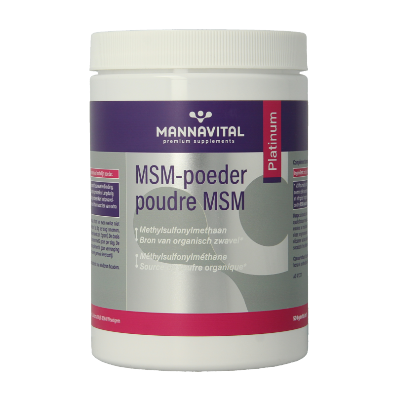 Mannavital MSM poeder platinum 500 Gram