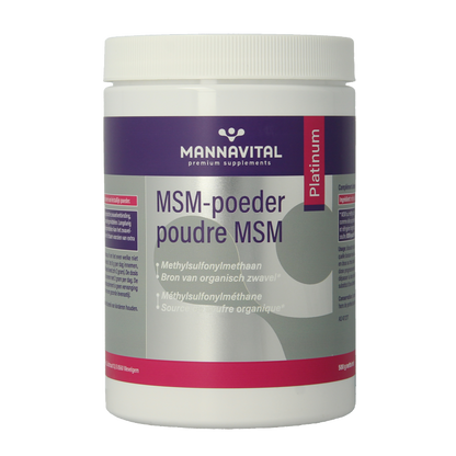 Mannavital MSM poeder platinum 500 Gram