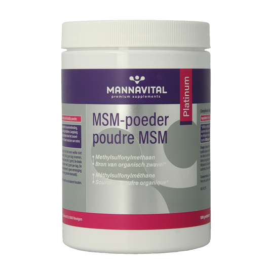 Mannavital MSM poeder platinum 500 Gram
