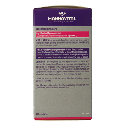 Mannavital MSM Platinum 180 Tabletten