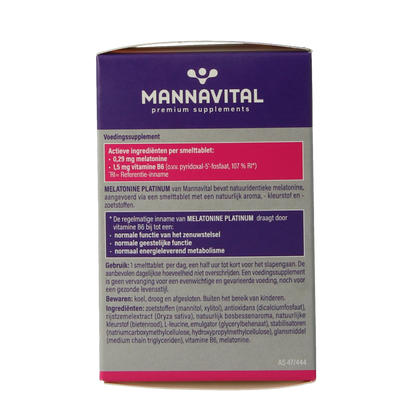 Mannavital Melatonine platinum 120 Smelttabletten