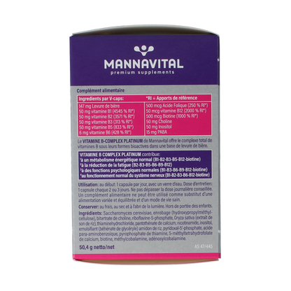 Mannavital Vitamine B complex platinum 60.00 Vegetarische capsules