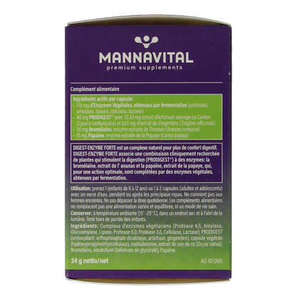 Mannavital Digest enzyme forte 60 Vegetarische capsules