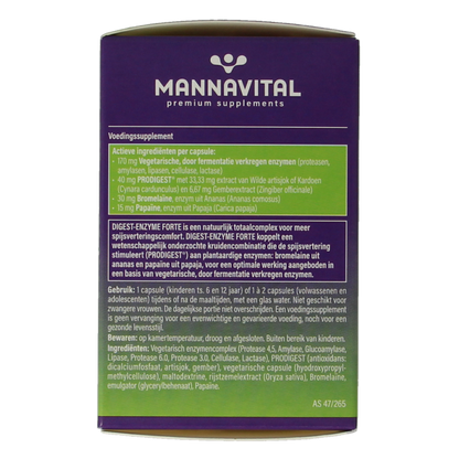 Mannavital Digest enzyme forte 60 Vegetarische capsules