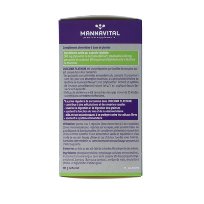 Mannavital Curcuma platinum 180 Vegetarische capsules