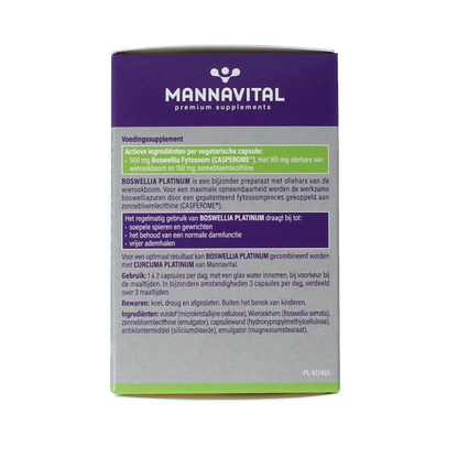 Mannavital Boswellia platinum 60 Vegetarische capsules