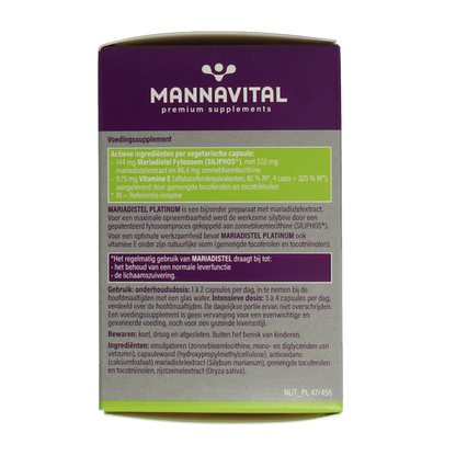 Mannavital Mariadistel platinum 60 Vegetarische capsules