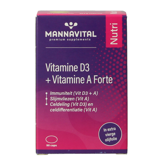 Mannavital Vitamine D3 + vitamine A forte 90 Capsules