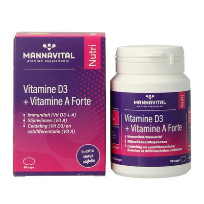 Mannavital Vitamine D3 + vitamine A forte 90 Capsules