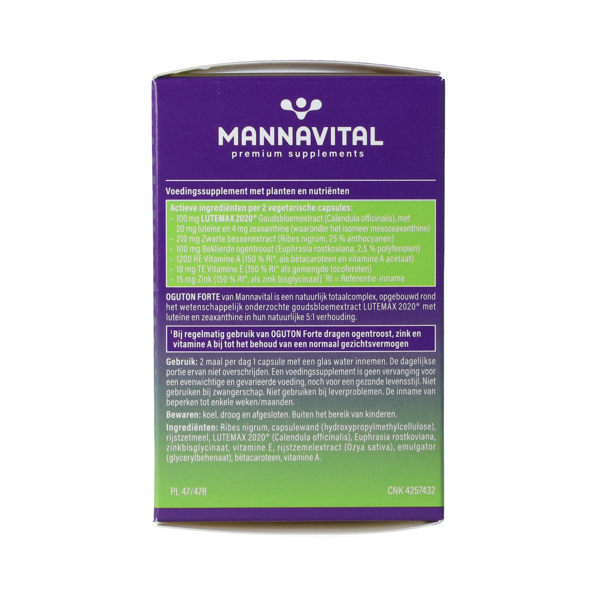 Mannavital Oguton forte 60.00 Vegetarische capsules