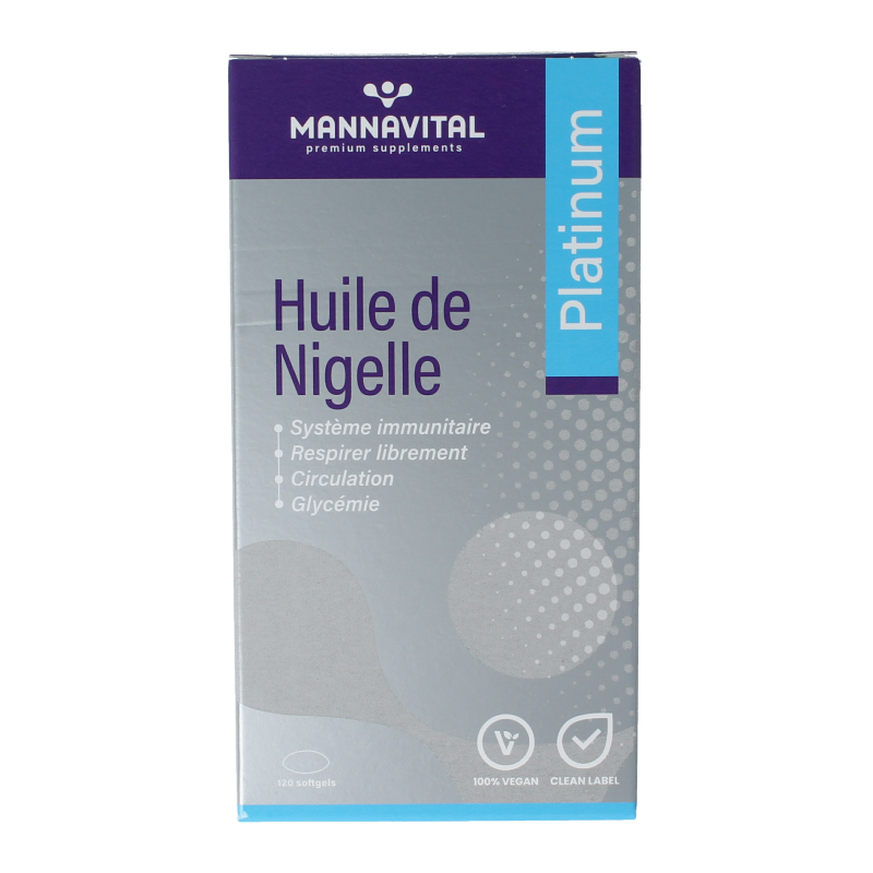 Mannavital Zwarte komijnolie platinum 120 Softgels