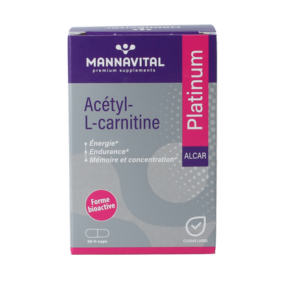 Mannavital Acetyl-L-Carnitine platinum 60 Vegetarische capsules