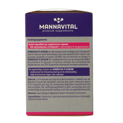 Mannavital Kombucha platinum 60 Vegetarische capsules