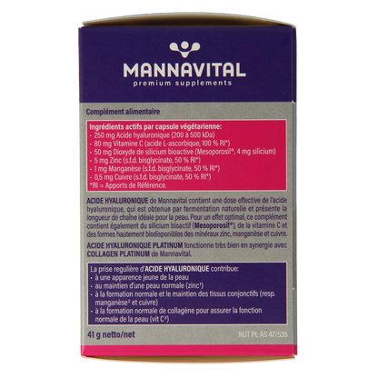 Mannavital Hyaluronzuur platinum 60 Capsules