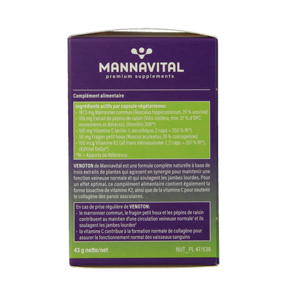 Mannavital Venoton 60 Vegetarische capsules