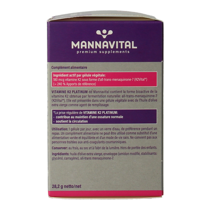 Mannavital Vitamine K2 60 Vegetarische capsules