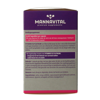 Mannavital Vitamine K2 60 Vegetarische capsules