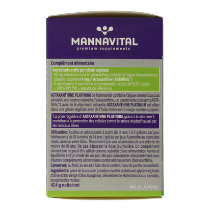 Mannavital Astaxanthine platinum 60 Vegetarische capsules