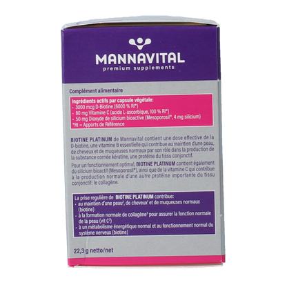 Mannavita Biotine platinum 60 Vegetarische capsules