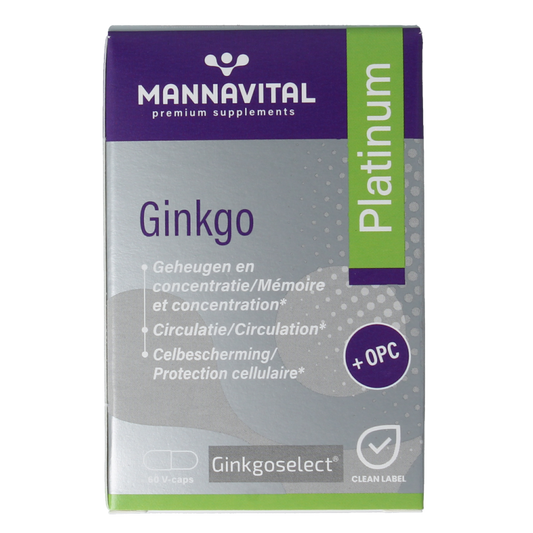 Mannavital Ginkgo platinum 60 Vegetarische capsules
