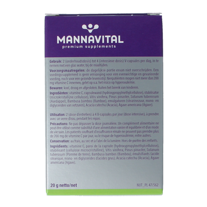 Mannavital OPC platinum 60 Vegetarische capsules