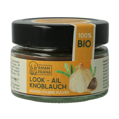 Amanprana Zwarte knoflookpoeder bio 60 Gram