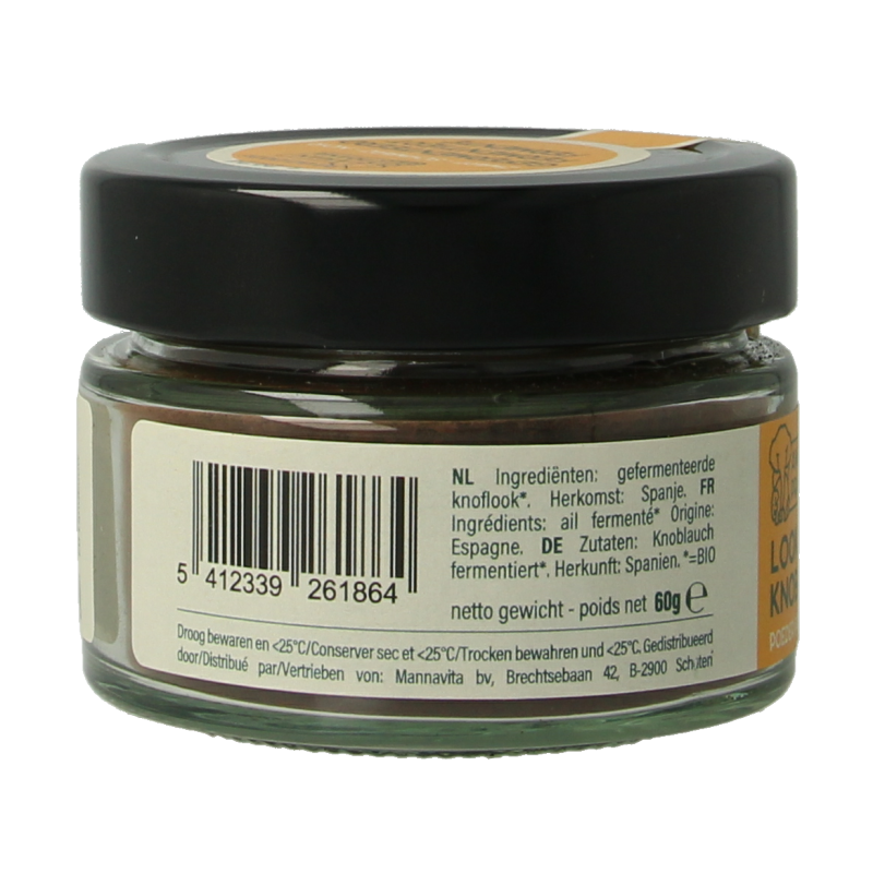 Amanprana Zwarte knoflookpoeder bio 60 Gram