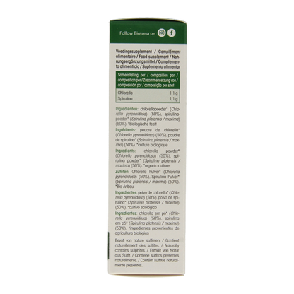 Biotona Chlorella spirulina shots 2.2 gram bio 20 Stuks
