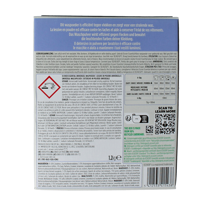 Ecover Essential waspoeder universal 1200 Gram