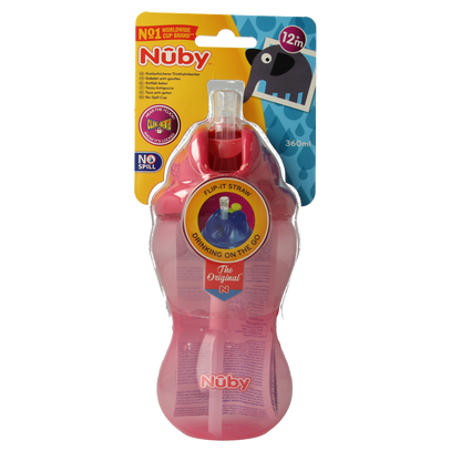 Nuby Flip it 360ml 12+ maanden roze 1 Stuks