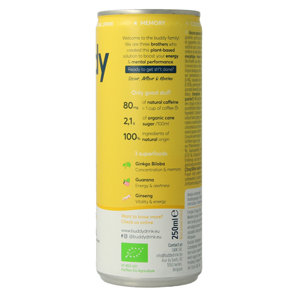 Buddy Drink ginger & lemon bio 250 Milliliter