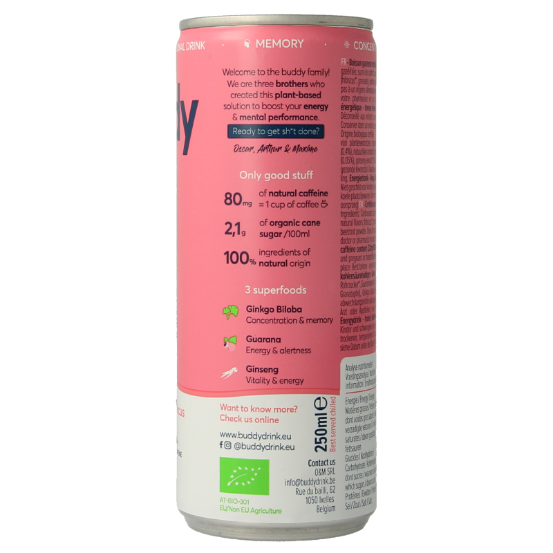 Buddy Drink pomegranate hibiscus bio 250 Milliliter