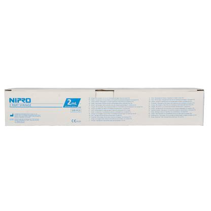 Nipro Injectiespuit 2-delig centrisch 2ml 100 Stuks