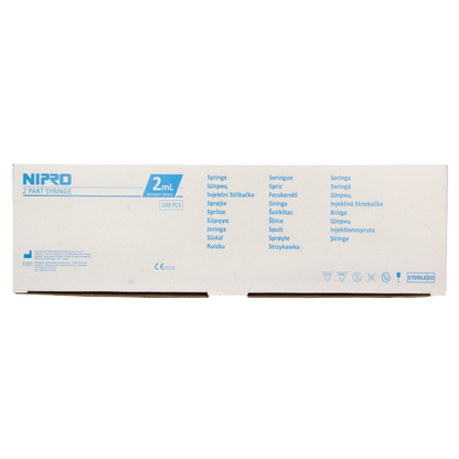 Nipro Injectiespuit 2-delig centrisch 2ml 100 Stuks