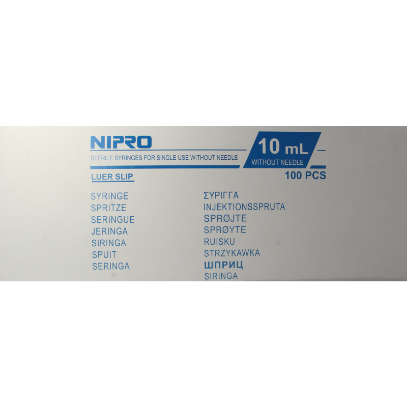 Nipro Injectiespuit luer 10ml 3-delig 100 Stuks
