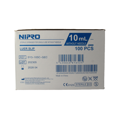 Nipro Injectiespuit luer 10ml 3-delig 100 Stuks