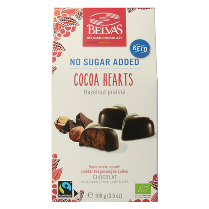 Belvas Choco hart hazelnoot praline bio 100 Gram