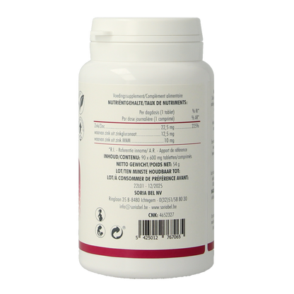 SoriaBel Zink bio-actief 22.5mg 90 Tabletten