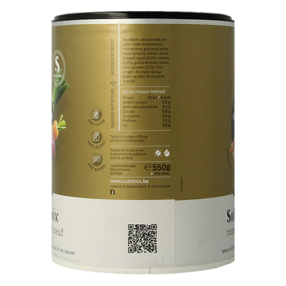 Sublimix Rundvleesbouillon glutenvrij  550.00 Gram