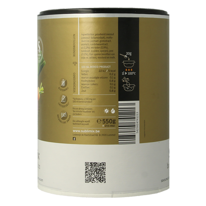 Sublimix Rundvleesbouillon glutenvrij  550.00 Gram