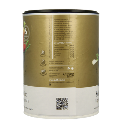 Sublimix Kippenbouillon glutenvrij  550.00 Gram