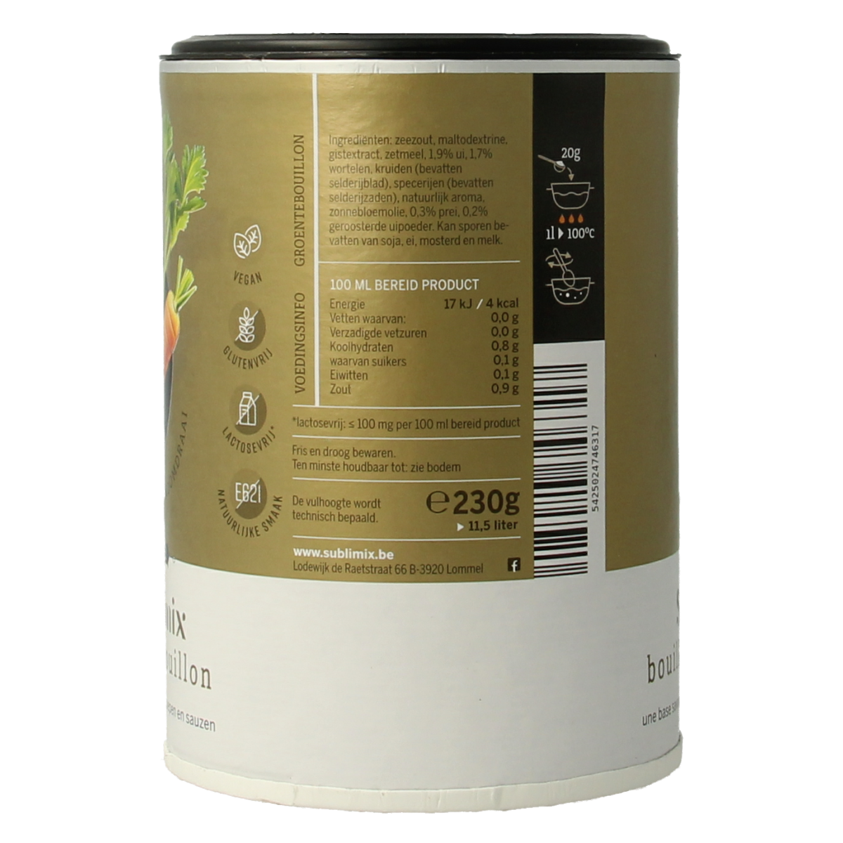 Sublimix Groentebouillon glutenvrij 230.00 Gram