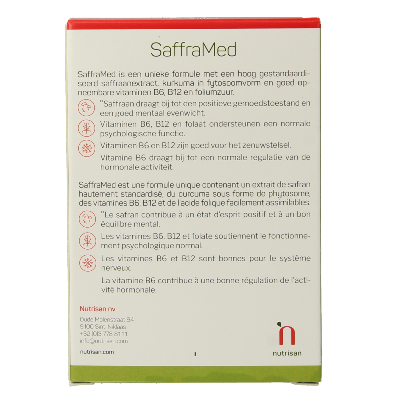 Nutrisan Safframed 30 Vegetarische capsules